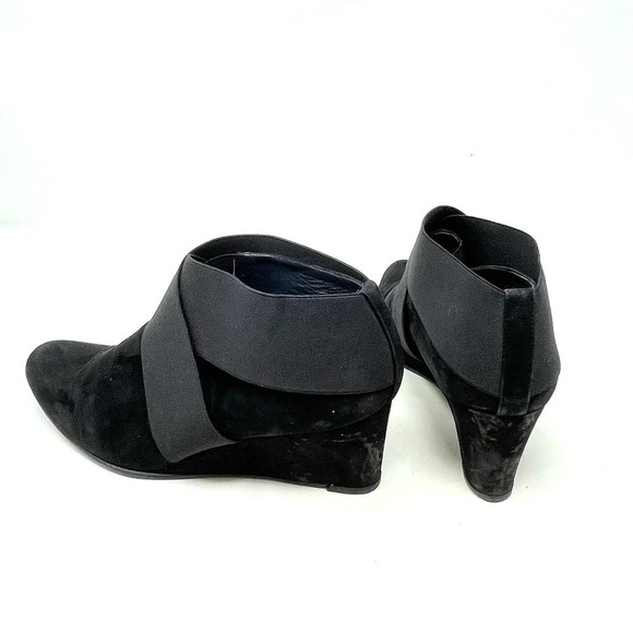 Stuart Weitzman Coban Suede Wedge Booties Black Size US 9.5 - Picture 10 of 12